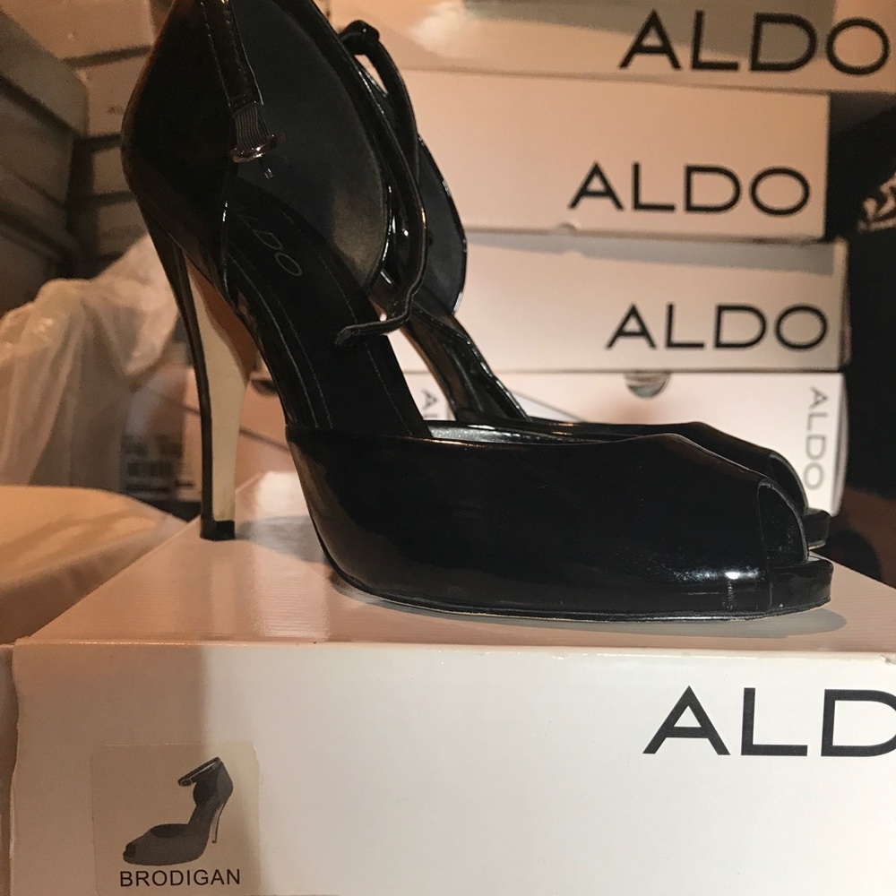 Aldo Black Open Toed Heels